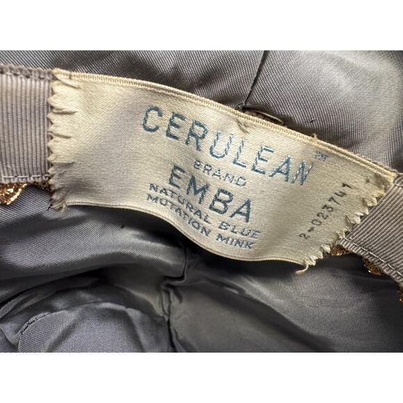 Vtg Cerulean Brand Emba Natural Blue Mutation Mink Gray Gold Silver Embroidery main image 7